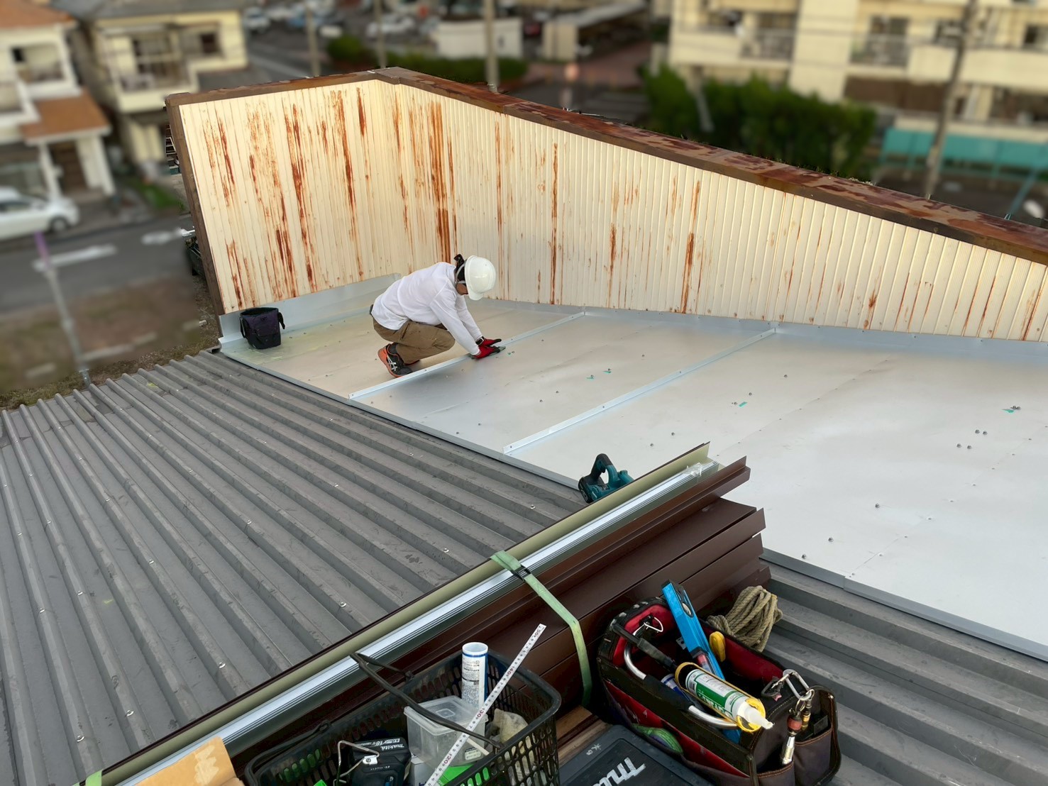 カバー工事をした屋根