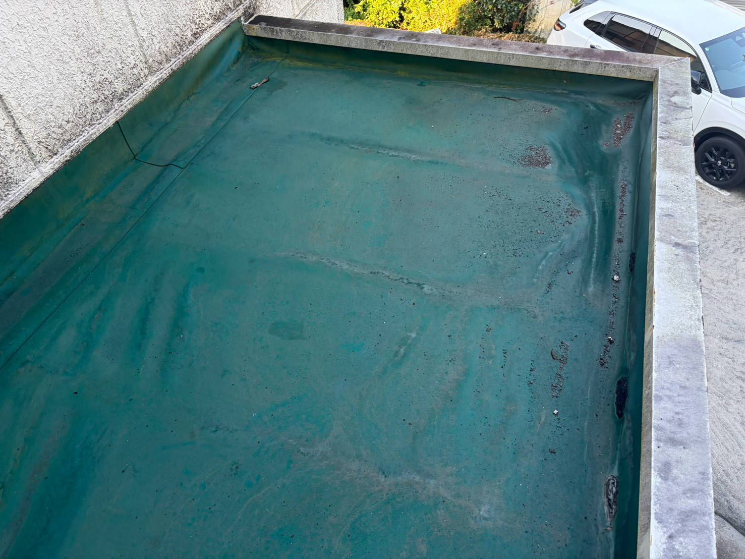 劣化した屋上防水層