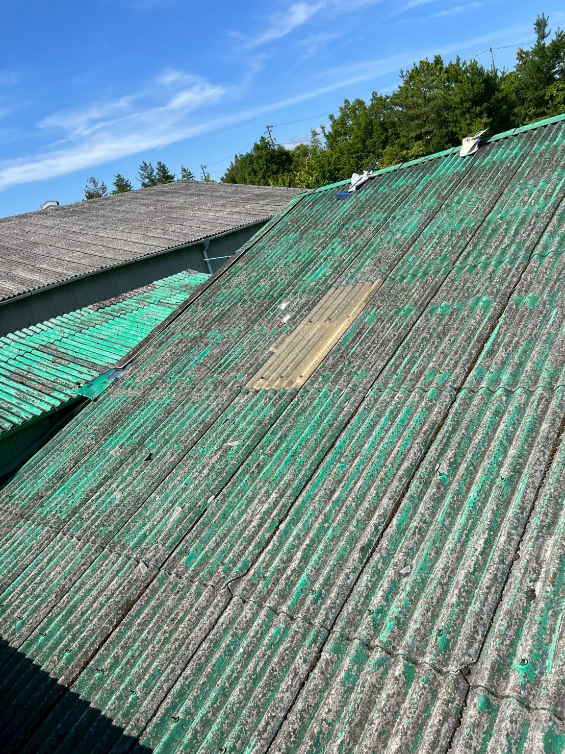 多治見市にて工場の雨漏り修理に行ってきました　部分的な補修で対応しました