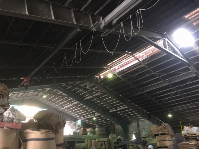 瑞浪市の工場にて高所の照明（LED）の取替をしました
